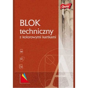 Blok techniczny kolor. A4 10 k., Unipap