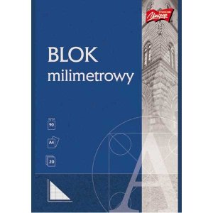 Blok milimetrowy A4 20 k., Unipap