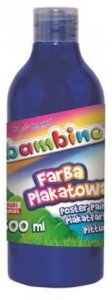 Farba plakatowa 500 ml. w butelce niebieska Bambino, St.Majewski