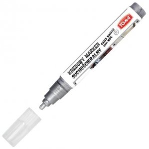 Marker kredowy suchościeralny 4,5mm srebrny, Toma