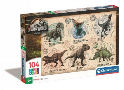 Puzzle 104 super kolor Jurassic world 27179
