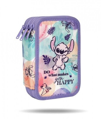 Piórnik 3-komorowy Disney Fashion Stitch Jumper 3 z wyposażeniem