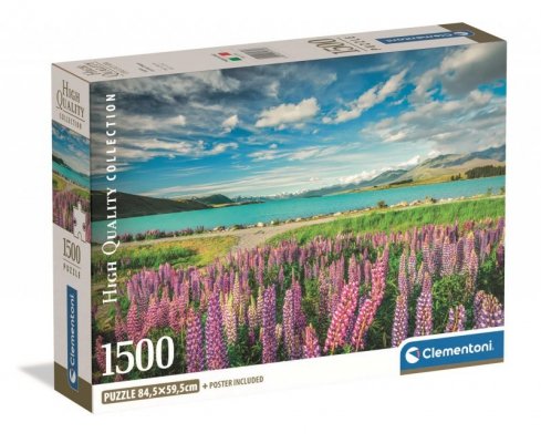Puzzle 1500 Compact  Lupins At lake Tekapo
