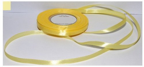 Wstążka satynowa żółta-słomkowa 6 mm 32 mb. AX06-02, Aliga