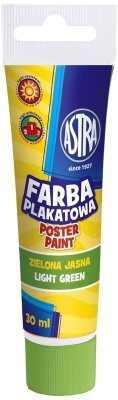 Farba plakatowa zielona-jasna tuba 30 ml., Astra
