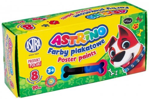 Farby plakatowe 8-kol. 20ml Astrino, Astra