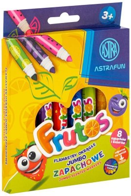 Flamastry okrągłe zapachowe jumbo 8 kol.Fun Frutos , Astra