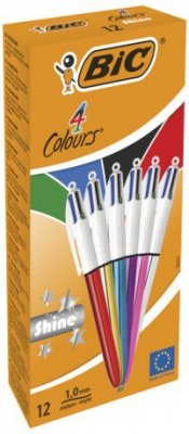 Długopis 4-kol. 4 Colours Shine mix złoty, srebrny, fiolet, róż, BiC