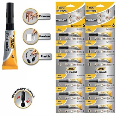 Klej błyskawiczny Fix strong tubka 3g z dozownikiem 253866, BiC