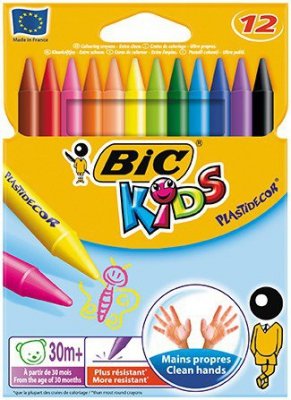 Kredki świecowe 12-kol. Plastidecor, BiC