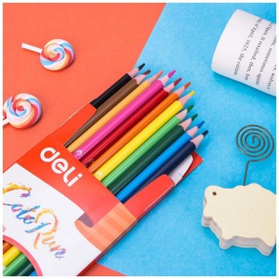 Kredki ołówkowe bezdrzewne 12-kol. Colorun, Deli