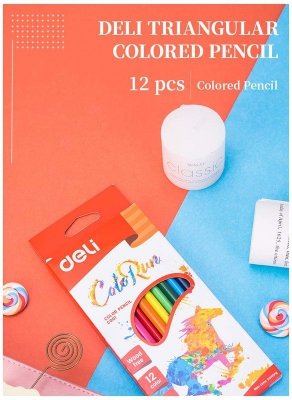 Kredki ołówkowe bezdrzewne 12-kol. Colorun, Deli