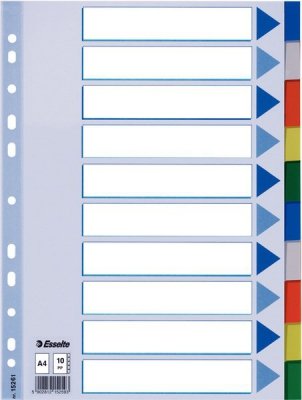 Przekładki A4 10-kol.plast., Esselte