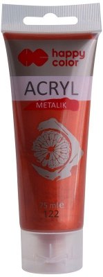 Farba akrylowa 75 ml, czerwone złoto, metaliczna, Happy Color