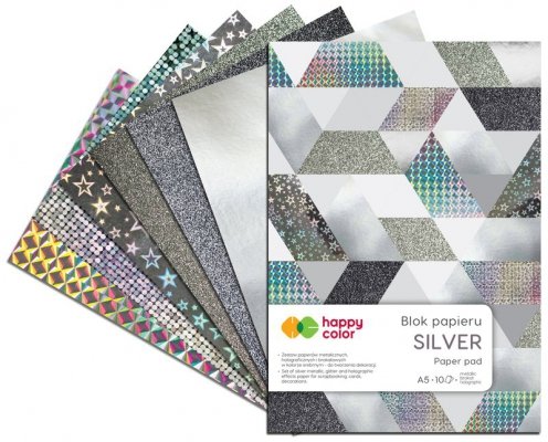Blok Silver, A5, 150-230g, 10ark, Happy Color