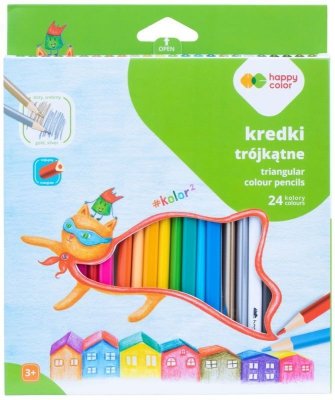 Kredki trójkątne 24-kol. KOLOR2, Happy Color