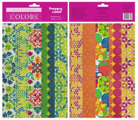 Papiery ozdobne Colors Mix, 20x29cm, 10 ark, Happy Color
