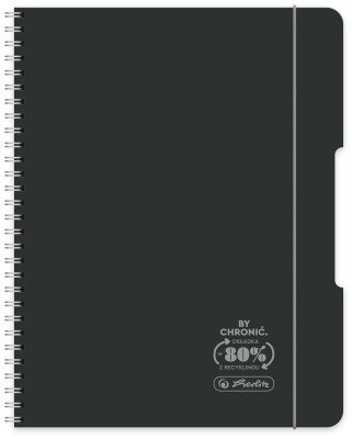 Brulion na spirali  B5 80k. Eco PP ocean czarny, Herlitz