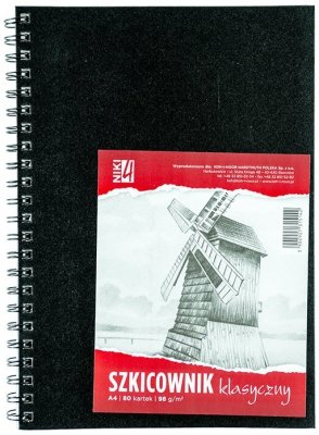 Blok szkicowy A4 80k. 98g,spirala po długim boku, Koh-I-Noor