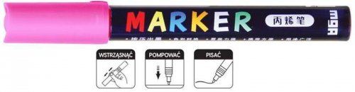 Marker akrylowy 1-2 mm, różowy, M&G