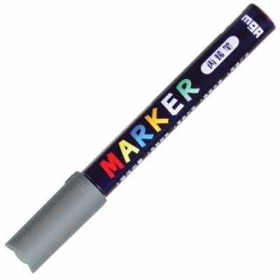 Marker akrylowy 1-2 mm, szary, M&G