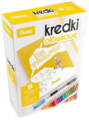 Zestaw kredki CB8-24 + AX127-EZEE02 + Kurs rysowania, Pentel