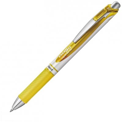 Pióro kulkowe EnerGel automat. 0.7 mm BL77-G żółe, Pentel