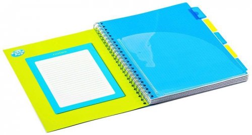 Kołonotes A4 Neon Dots 200str. krat. niebieski, Pukka Pad
