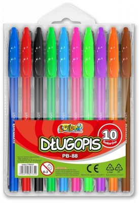 Długopisy 10 kolorów w kpl. PB-88, Penmate