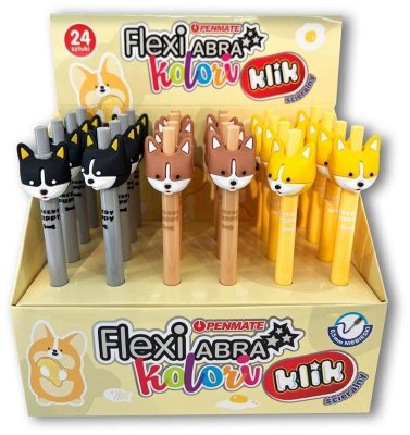 Długopis ścieralny Flexi Abra Kolori Klik Fox niebieski, Penmate