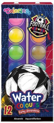 Farby akwarelowe 12-kol. mała pastylka Football 12 CP Colorino, Patio