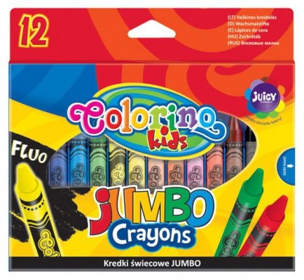 Kredki świecowe 12-kol. jumbo Colorino Kids,Patio