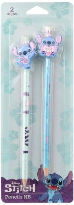 Ołówki z gumową nakładką 2 szt. blister Disney Fashion Stitch wzór 1, Patio
