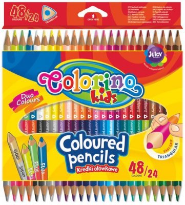 Kredki trójkątne 24/48-kol. dwustronne Colorino Kids, Patio