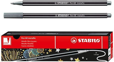 Pisak Pen 68/805 srebrny metaliczny., Stabilo