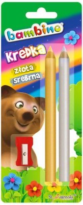 Kredki ołówkowe kpl. złota i srebrna na blistrze, Bambino