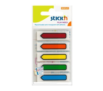 Zakładki indeksowe samoprzylepny strzałki, mix 5-kol.neon (24), Stick`n