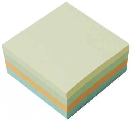 Karteczki samoprzylepne 76X76mm FSC, pastel żół/ziel/pom/nieb. kostka 400 kartek  Stick`n