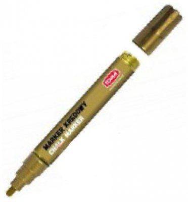 Marker kredowy do czarnych tablic końc. 4.5 mm złoty 292-93, Toma