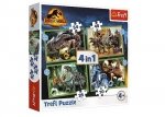 Puzzle 4w1 Groźne dinozaury Jurassic World