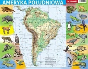 Puzzle ramkowe 72 Ameryka Południowa mapa fizyczna