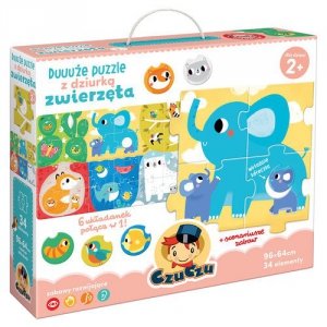 CzuCzu Duuuże puzzle z dziurką Zwierzęta 2+