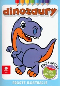 Dinozaury z naklejkami gruba kreska