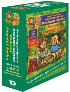 Kocham Czytać Podróże Jagody i Janka Pakiet 12 zeszytów (19-30) + Gra planszowa