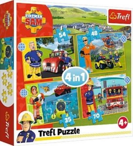 Puzzle 4w1 Strażak Sam Odważny Strażak Sam