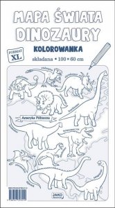 Mapa Świata Dinozaury Kolorowanka XL 2 sztuki