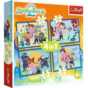 Puzzle 4w1 Zwierzogród 2, Zootopia pełna przygód