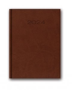Kalendarz 2024 21D A5 brązowy