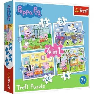 Puzzle 4w1 Wspomnienia z wakacji Peppa Pig