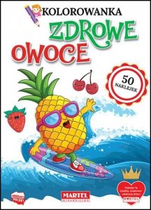 Kolorowanka. Zdrowe owoce z naklejkami